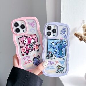 🩷🩷Cute Pink and Blue Cartoon Phone Cases stitch. iPhone 14/15plus. NEW🩷🩷